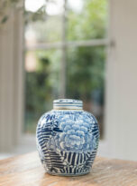 Small Floral Lidded Round Storage Jar